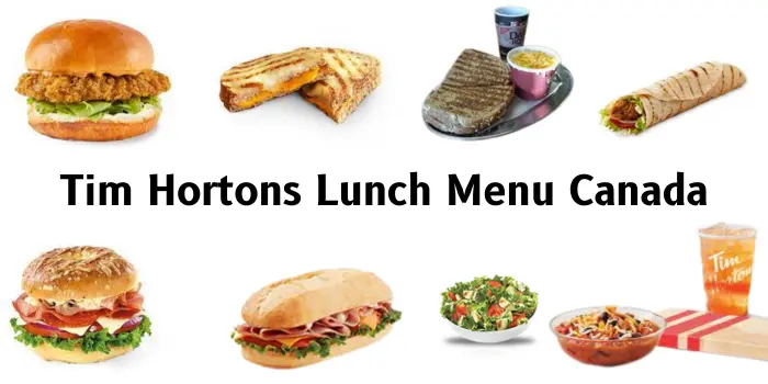 Tim Hortons Lunch Menu Canada